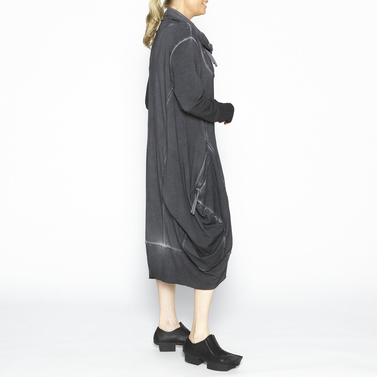 Quarter Zip Tunic in Antracit