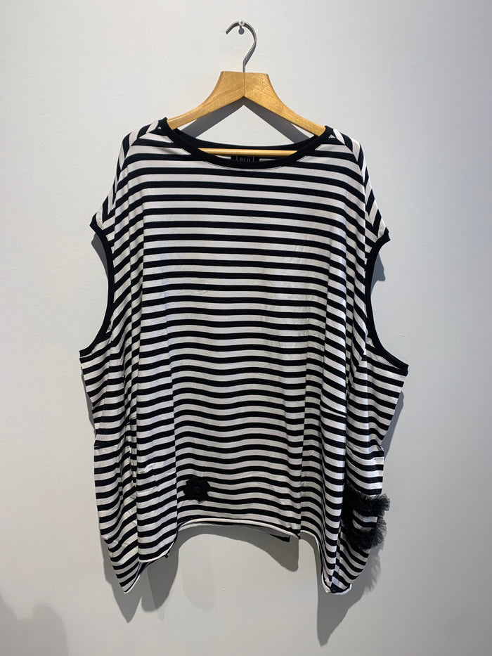 Balloon Shirt- B&W stripe