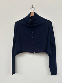 Navy Ivory Jacquard Cardigan