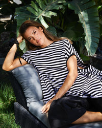 Balloon Shirt- B&W stripe