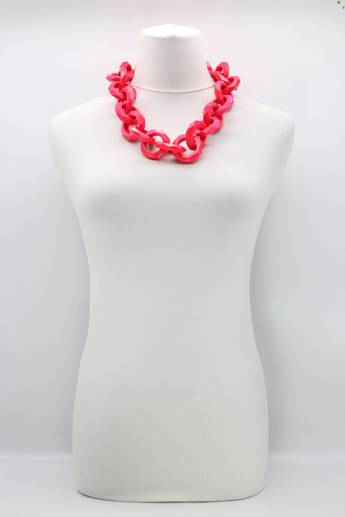 Long Recycled Red Wooden Loop Chain