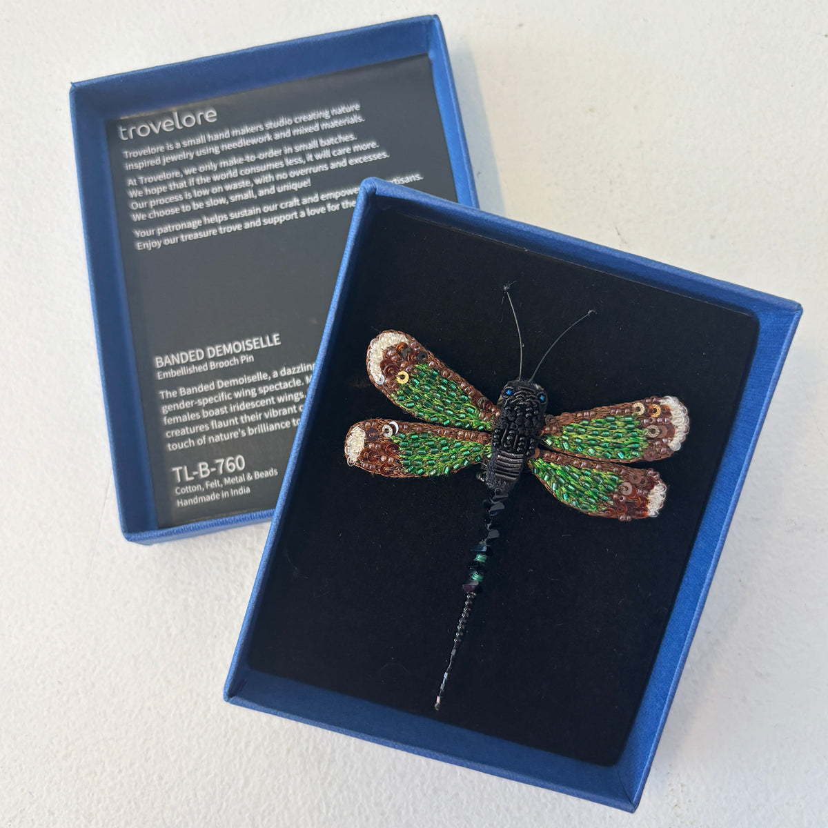 Banded Demoiselle Brooch