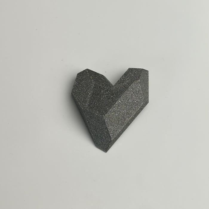 Gunmetal Glitter Heart
