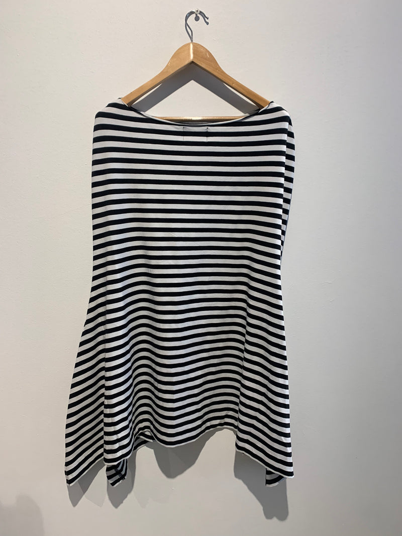 Bat Top- Black&White Stripe