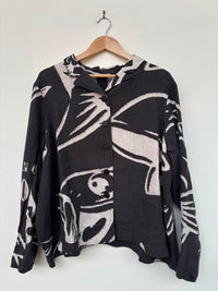 Linen Jacket w/ Black Print
