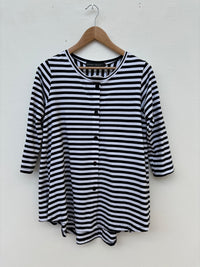 Casey Black White Stripe Cardigan