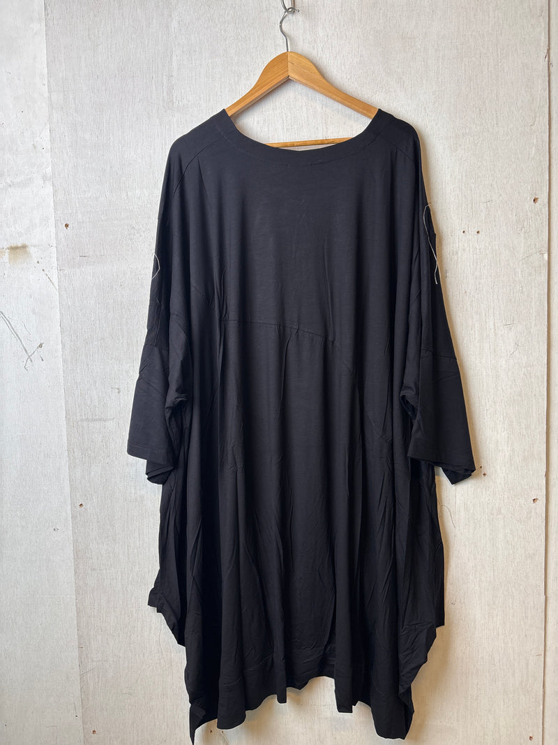 Donnalee Black Tunic with White Stitching