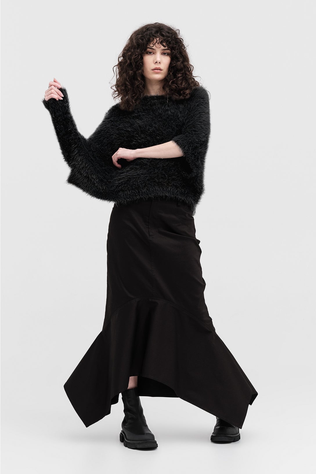 Sleeved Distort Shrug - Black