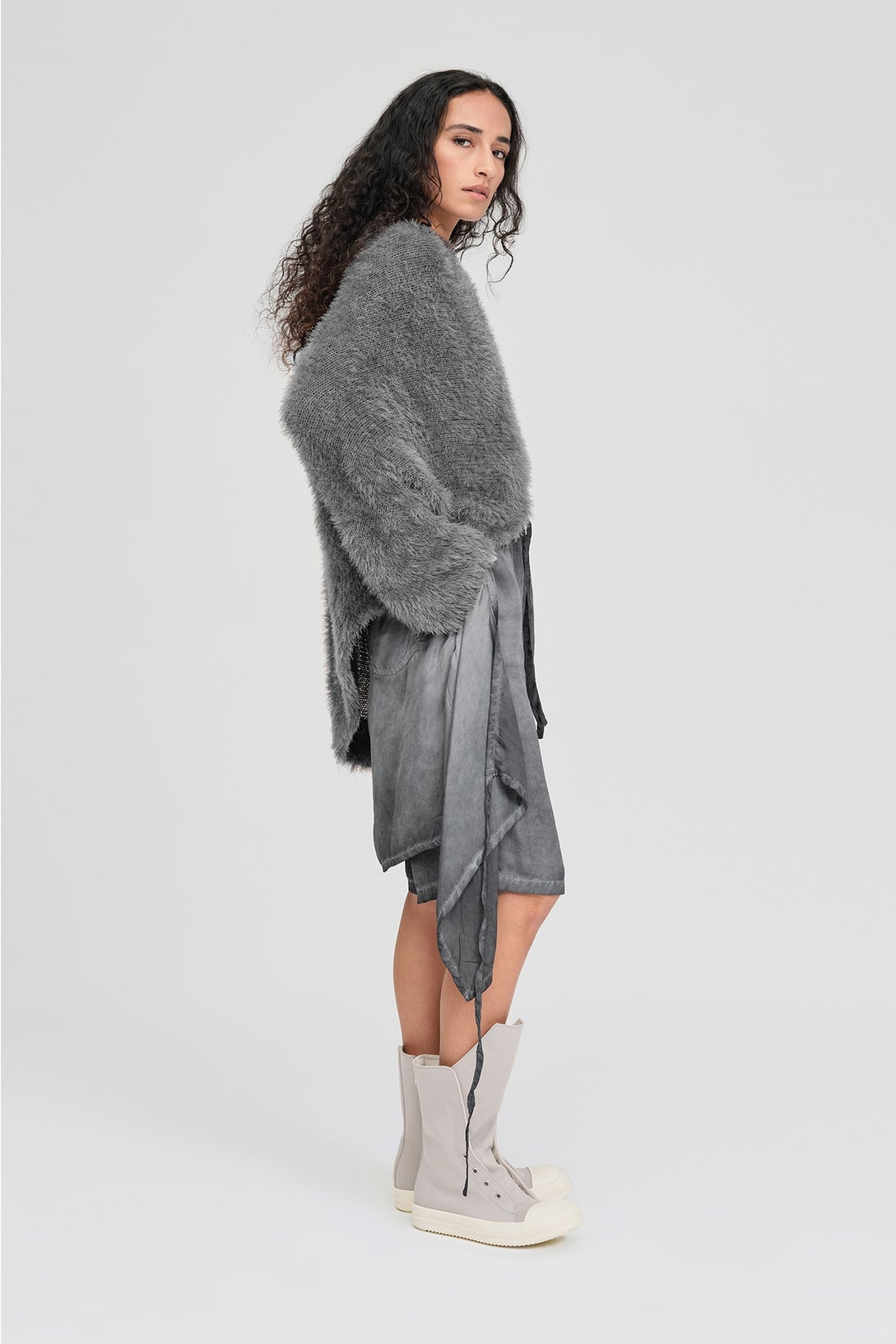 Sleeved Distort Shrug - Moonrock