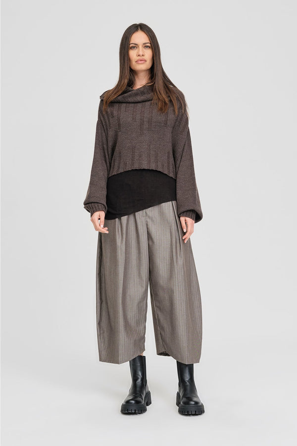 Ribbed Reversible Uphold Sweater -Chocolate