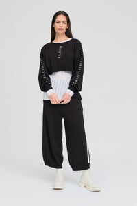 Stitched Article Sweater - Black