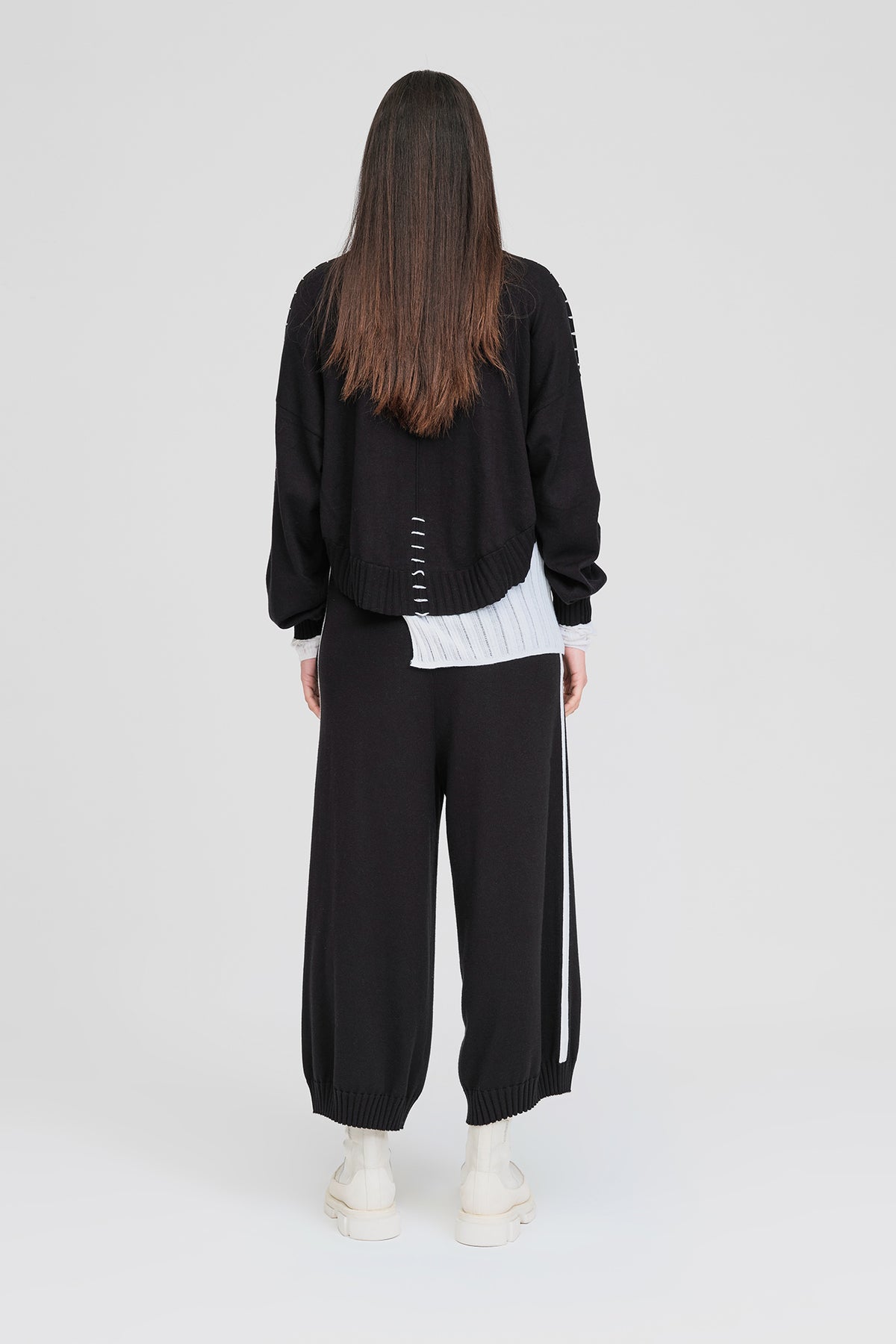 Stitched Article Sweater - Black