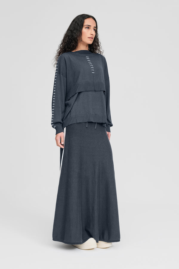 Stitched Article Sweater - Storm