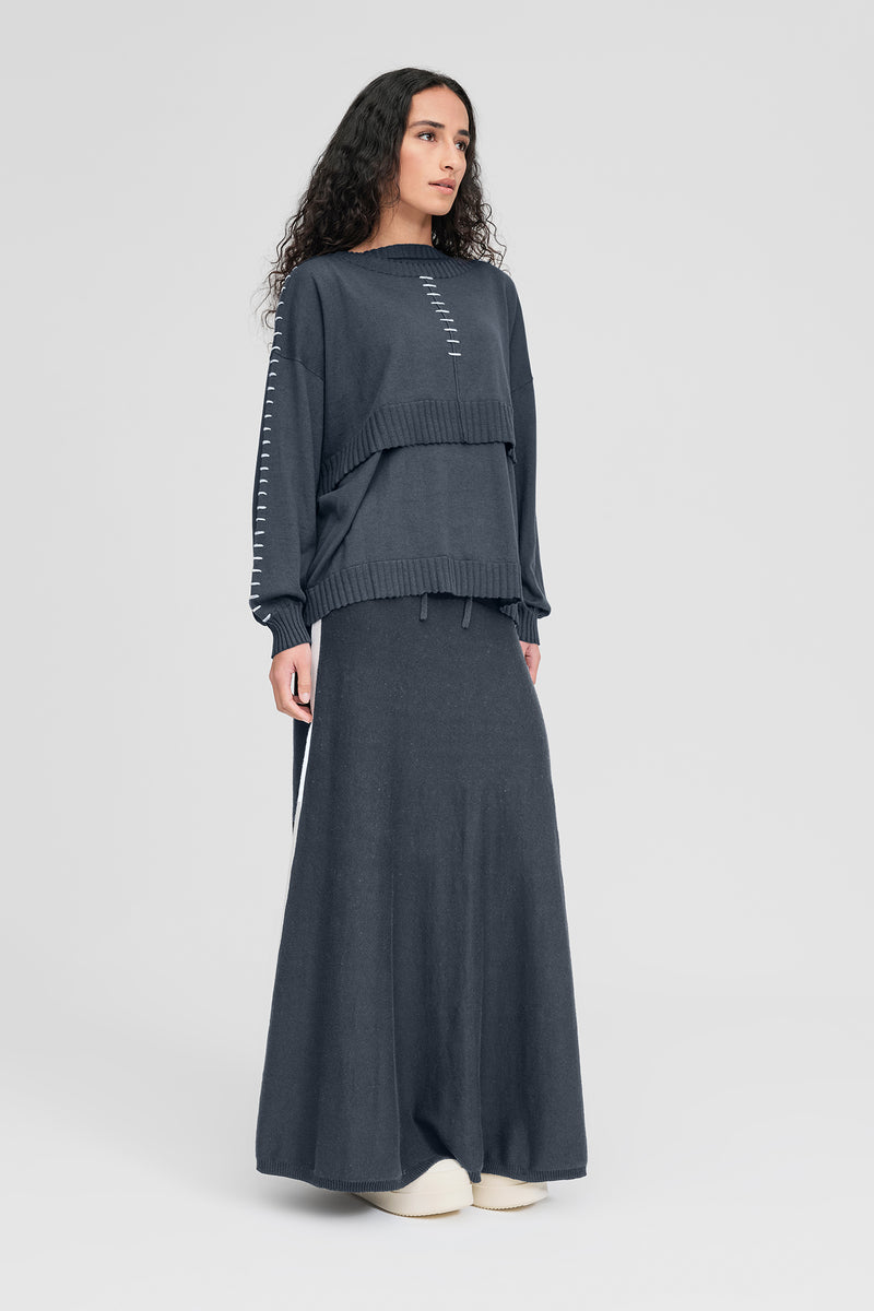 Stitched Article Sweater - Storm