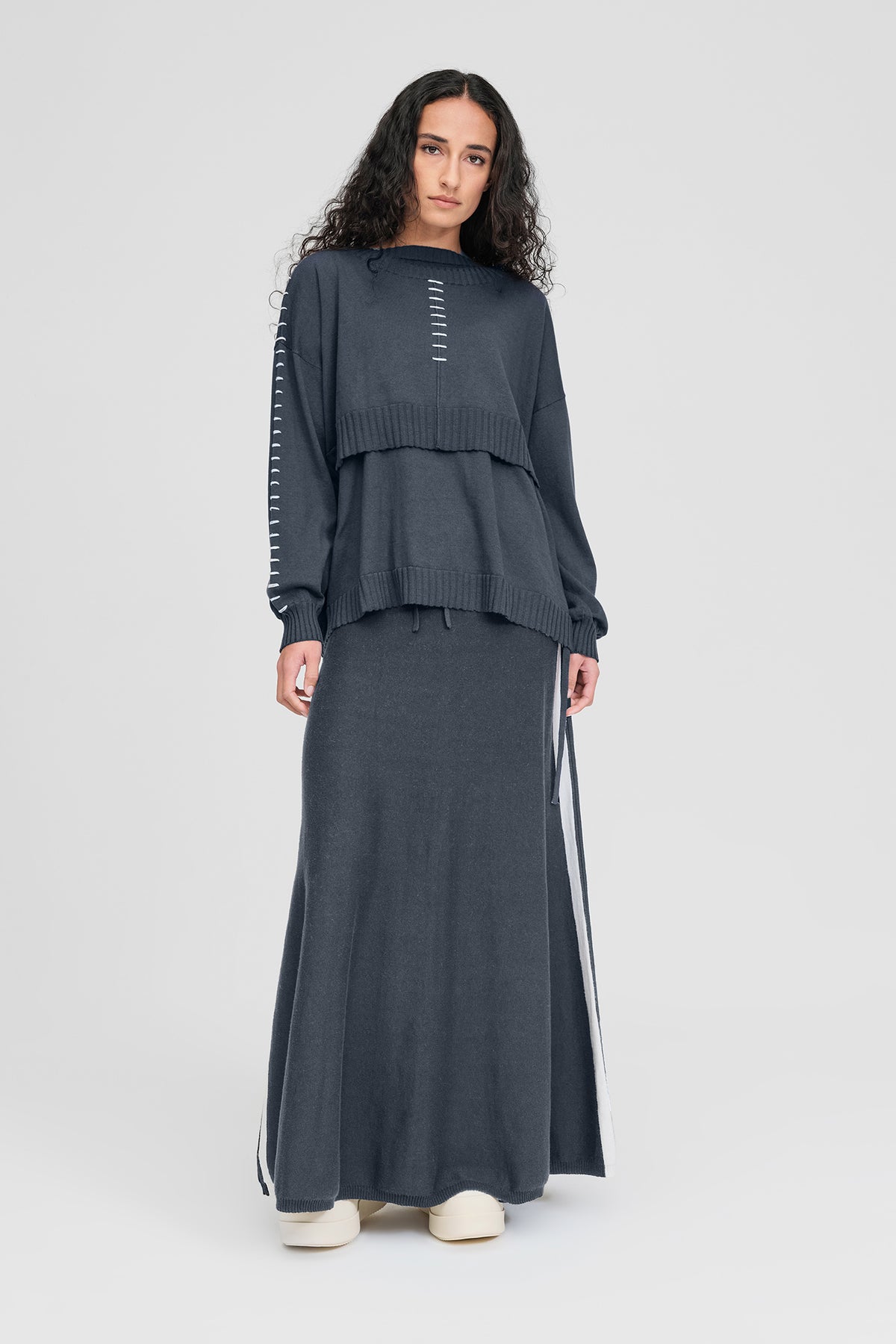 Stitched Article Sweater - Storm