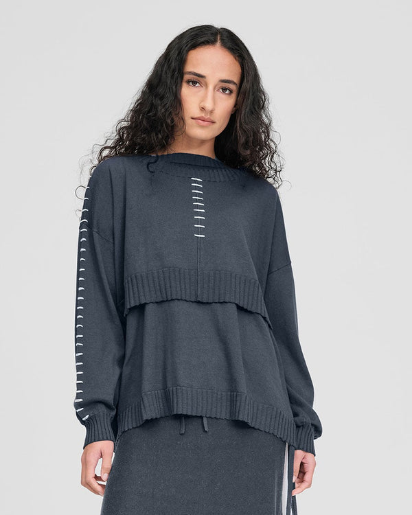 Stitched Article Sweater - Storm