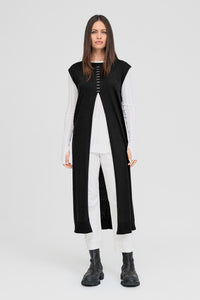 Stitched Glaze Tunic - Black