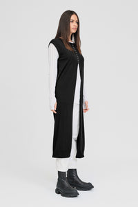 Stitched Glaze Tunic - Black