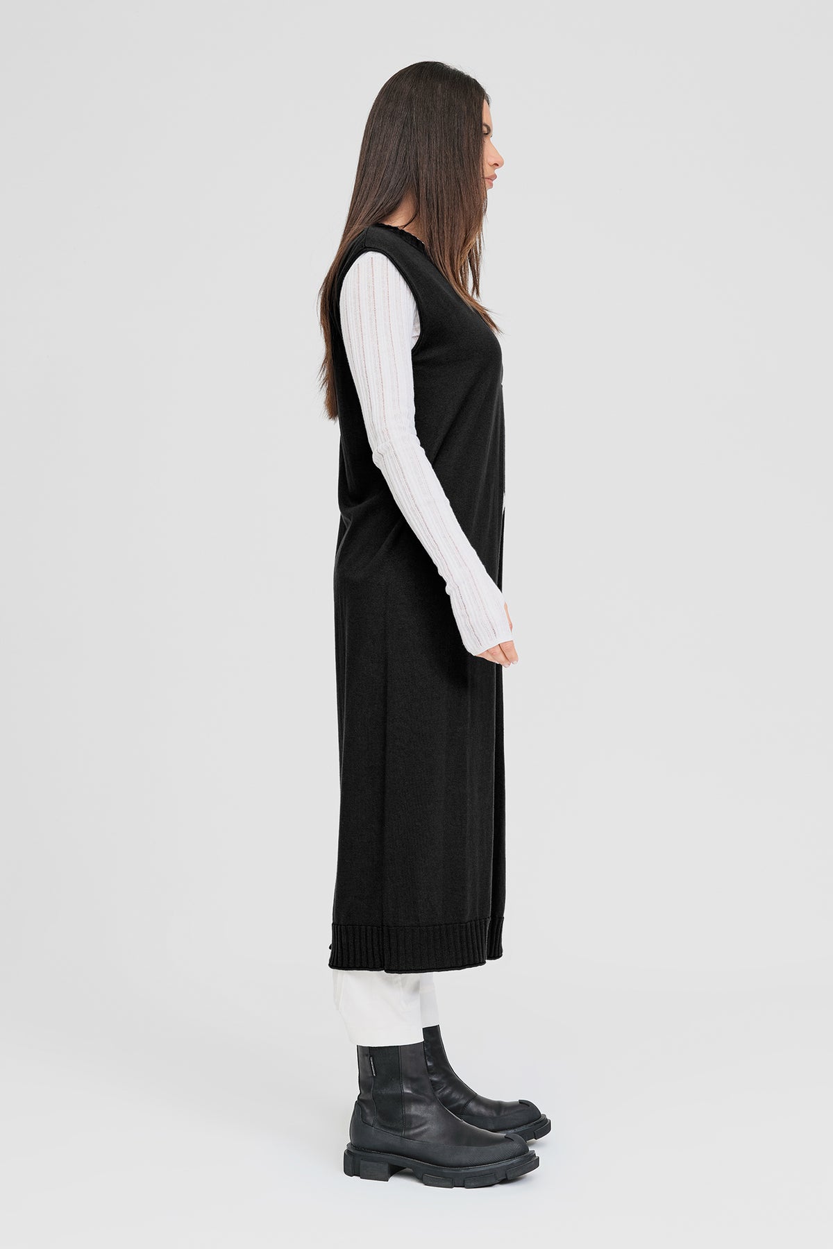 Stitched Glaze Tunic - Black