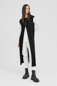 Stitched Glaze Tunic - Black