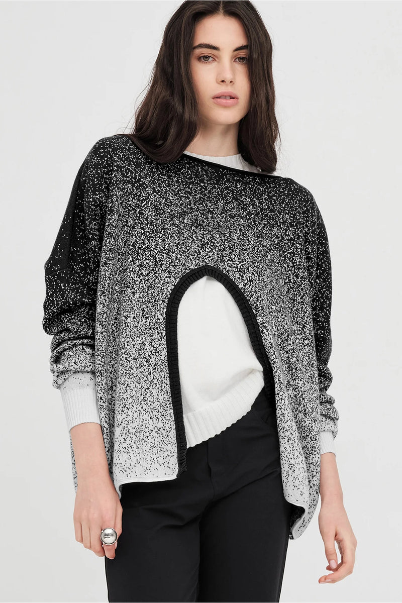 Gradient Submerge Sweater Black/Ivory