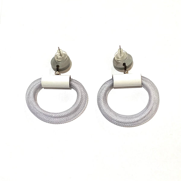 CB323 Mesh Hoops in White