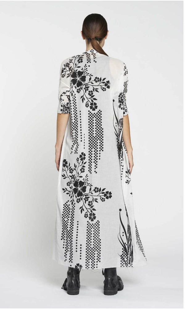 Maxi  Dress Flowers & Checks