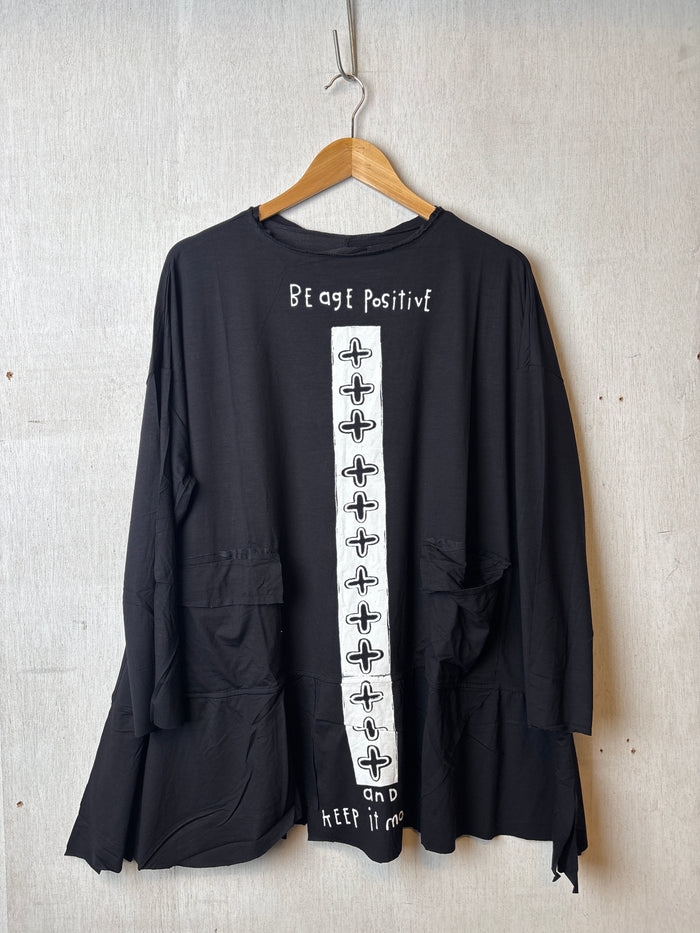 Gia Black Tee Top