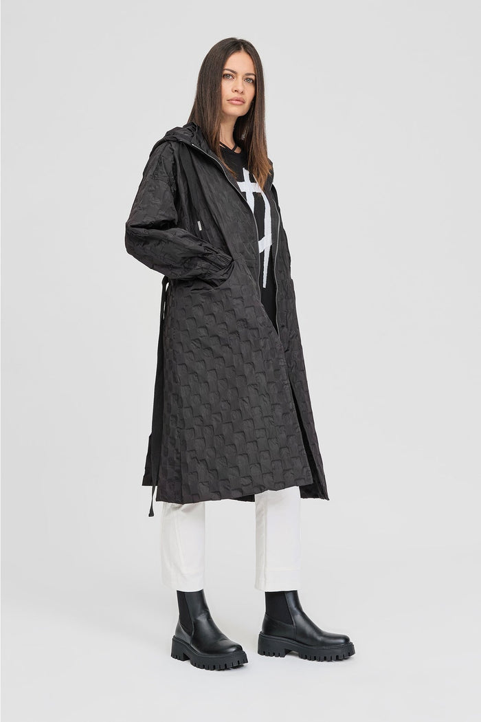 Textured Ascribe Raincoat Black