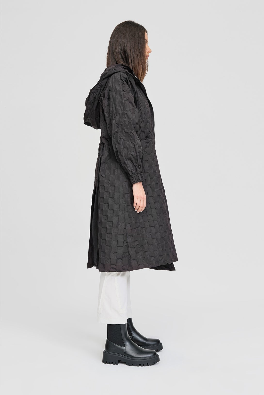 Textured Ascribe Raincoat Black