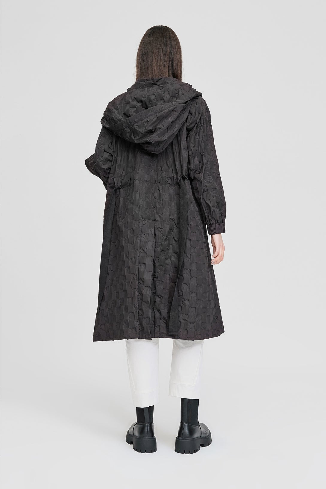 Textured Ascribe Raincoat Black