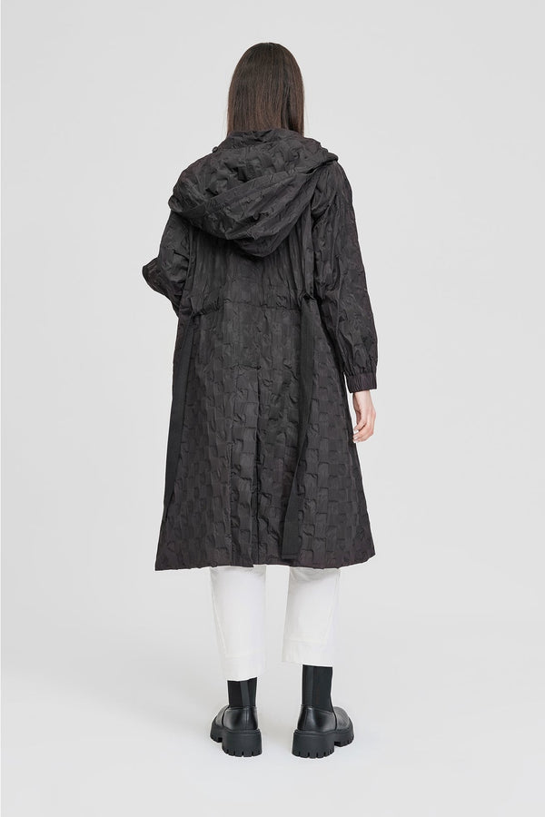 Textured Ascribe Raincoat Black