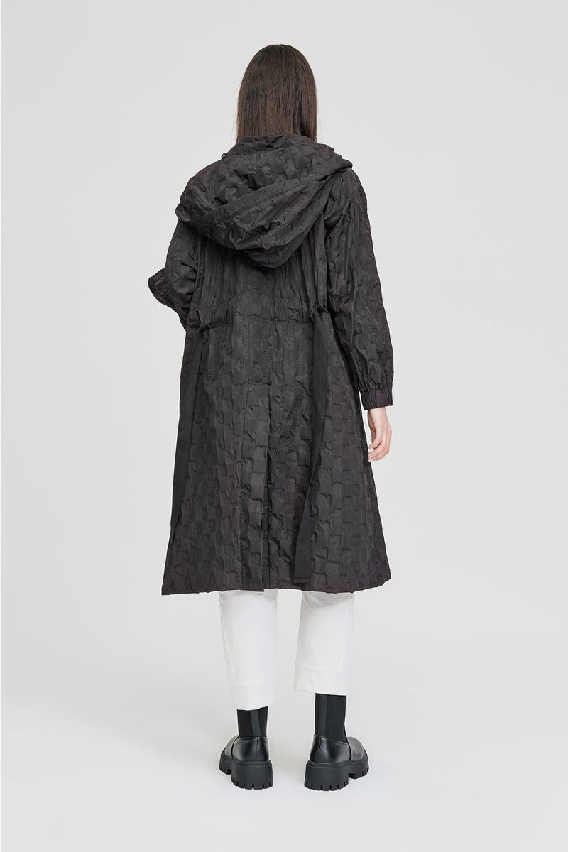 Textured Ascribe Raincoat Black