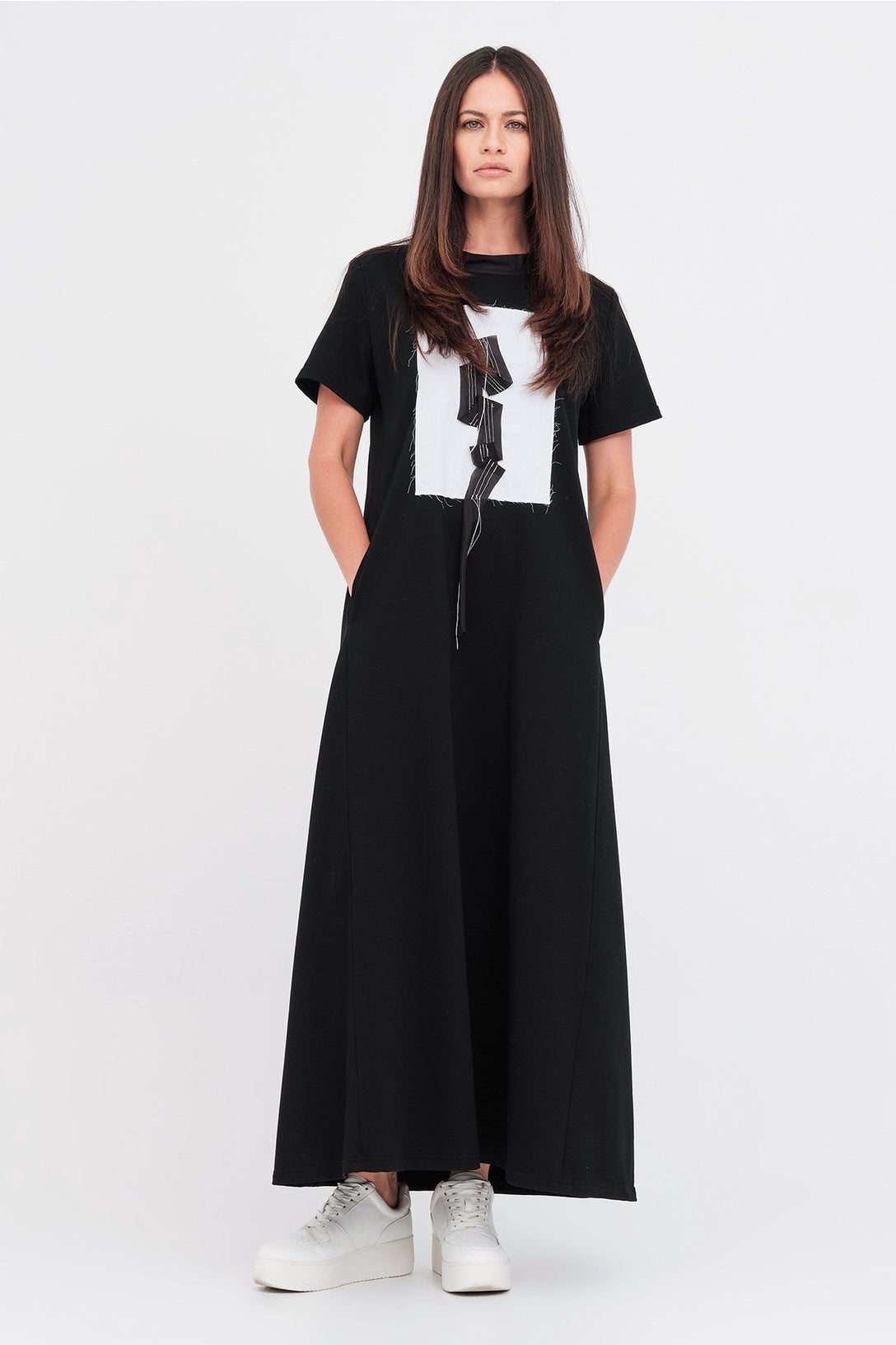Sector Dress Black Ivory