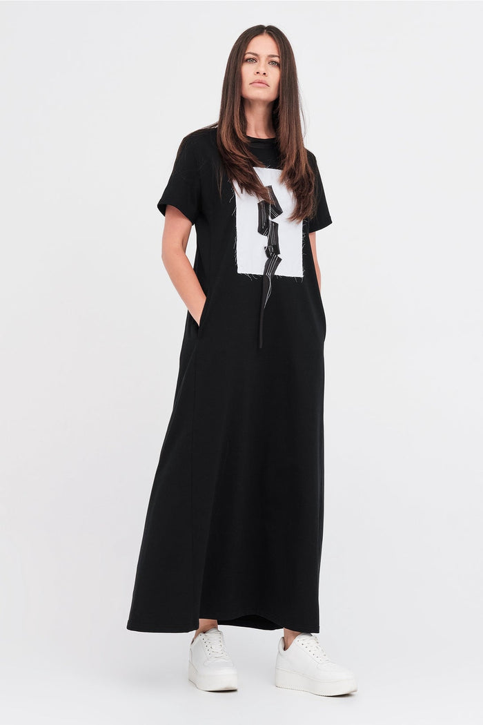 Sector Dress Black Ivory