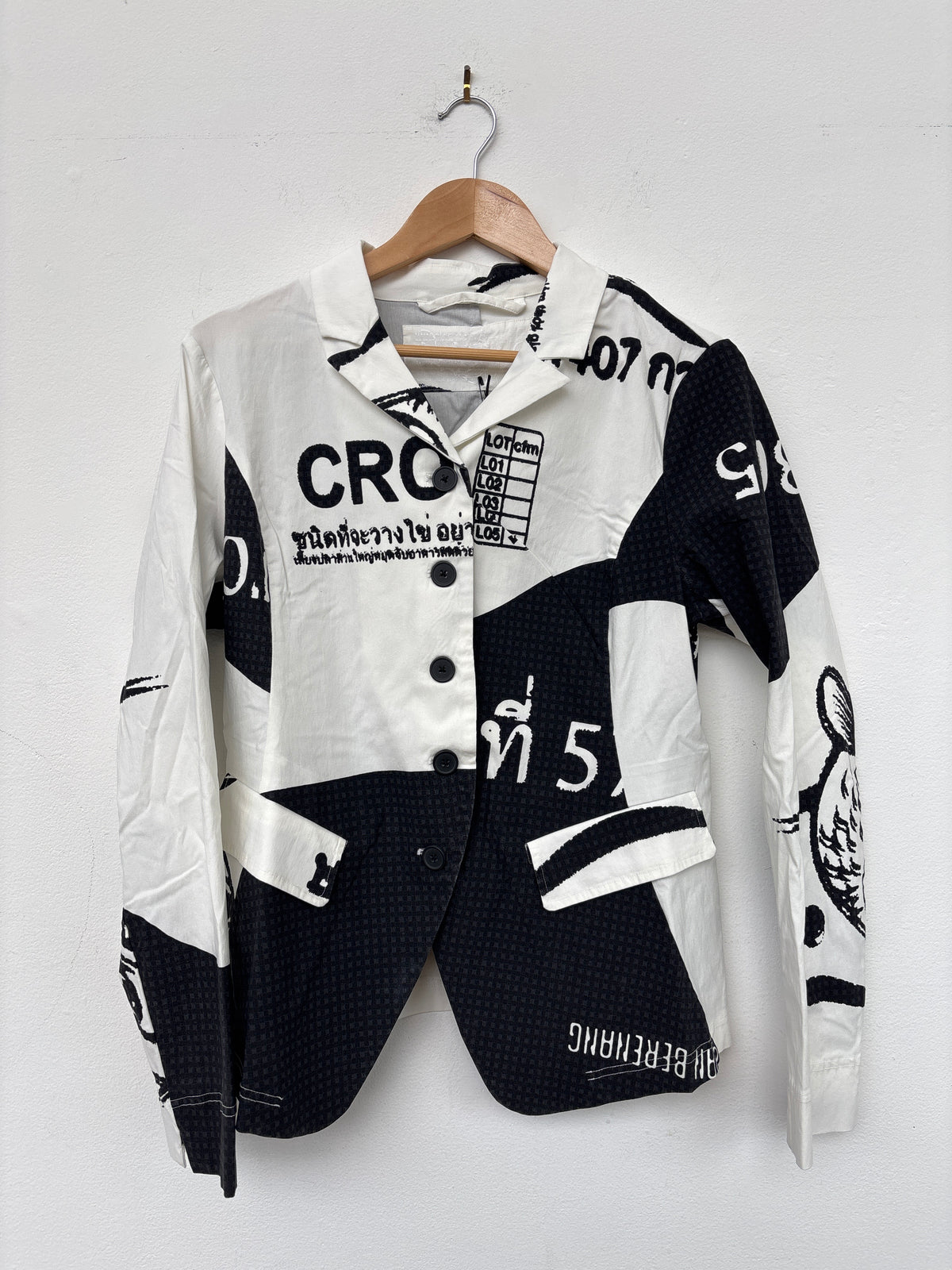 Black Print Fitted Jacket