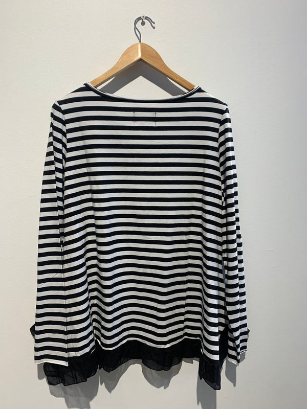 RÜ Jardigan- Black & White Stripe