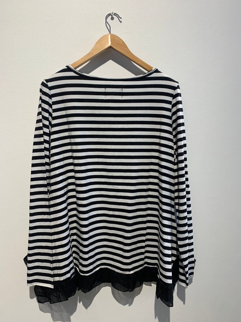 RÜ Jardigan- Black & White Stripe