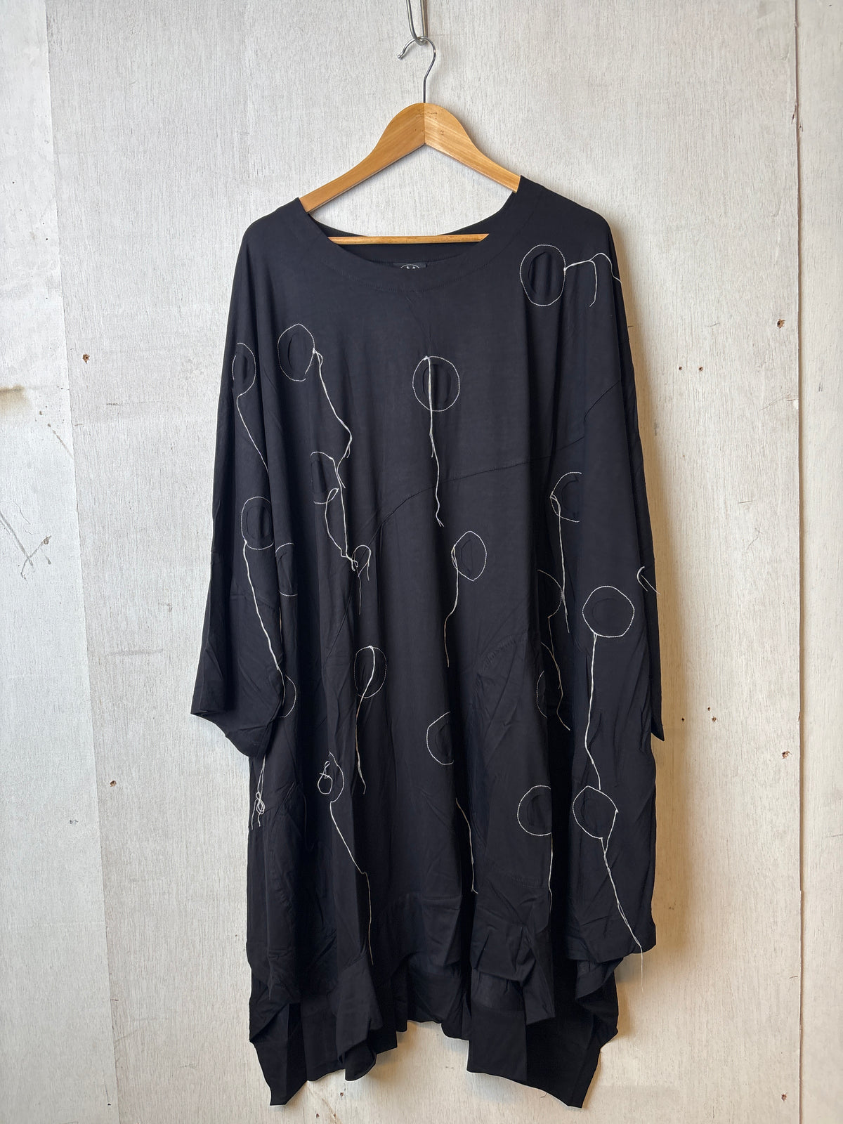 Donnalee Black Tunic with White Stitching