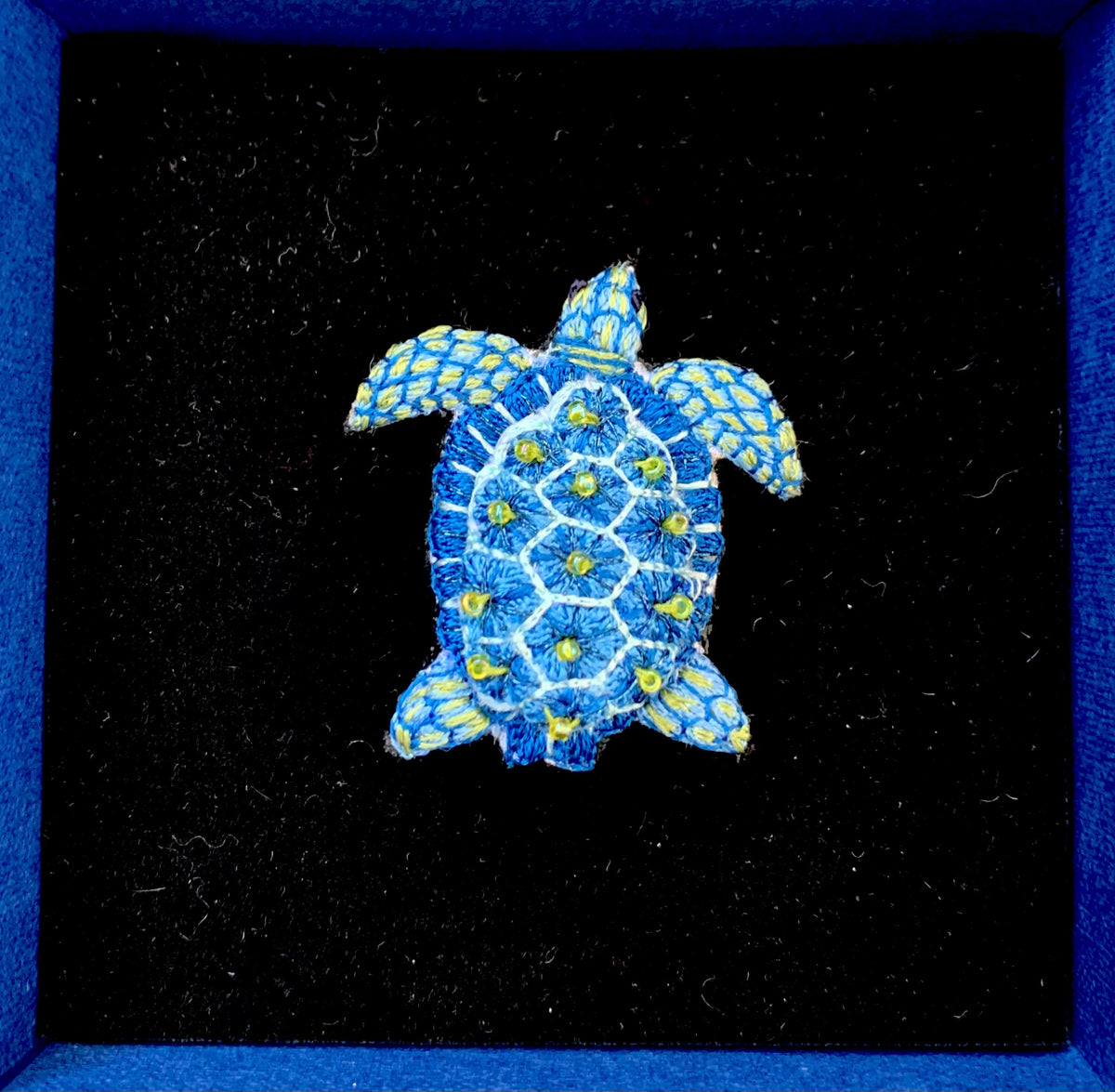 Blue Loggerhead Turtle Brooch