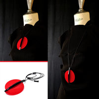 ALF acrylic pendant necklace -Poppy Red