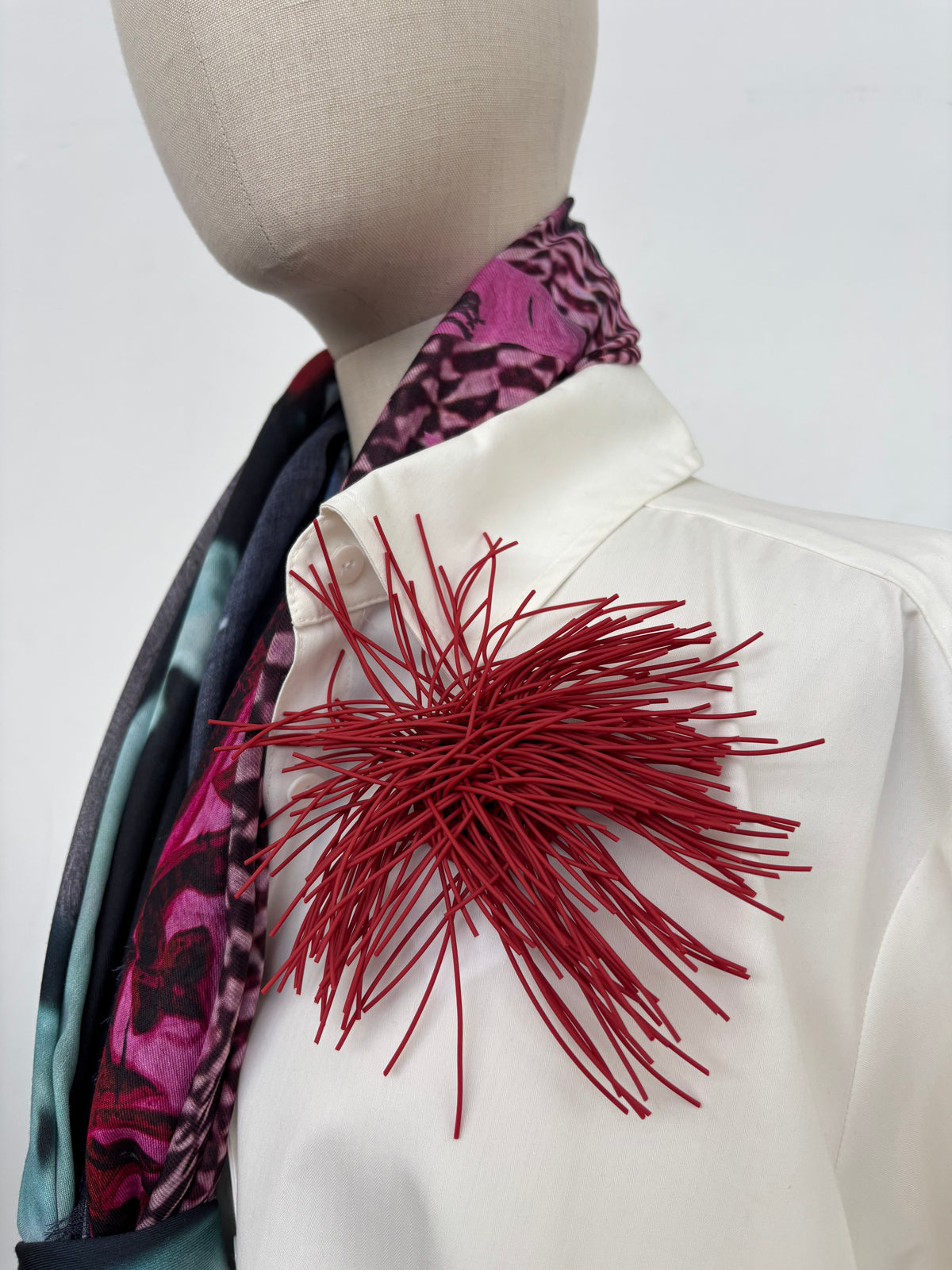 Red Pastel Spike Brooch