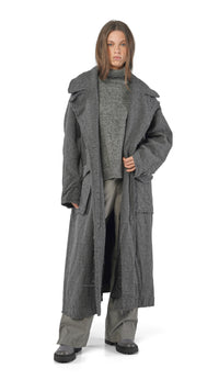 328 1204 Poet Overcoat in Dark Grey