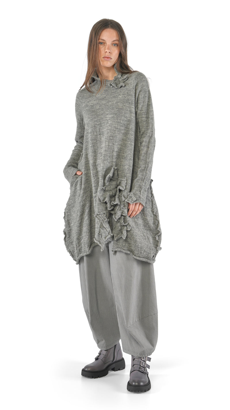 389 7007 Dark Grey Knitted Tunic Dress