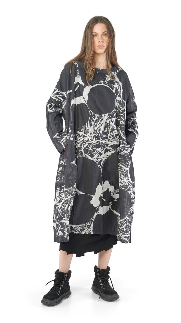 360 0906 Tea Smock in Mono Garden