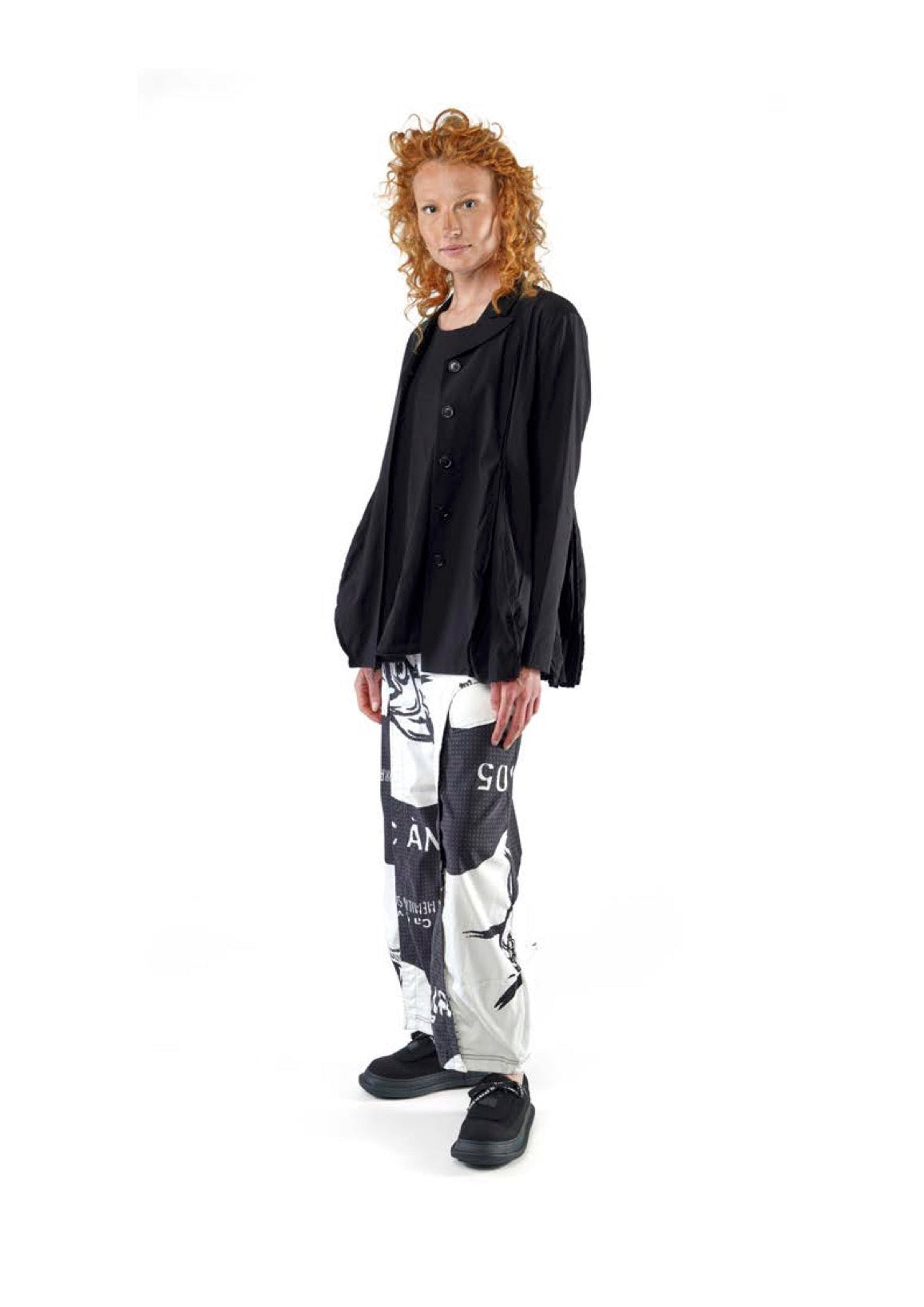 Black Ivory Print Trousers