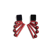 CB307 - Fan Drop Earring in Red