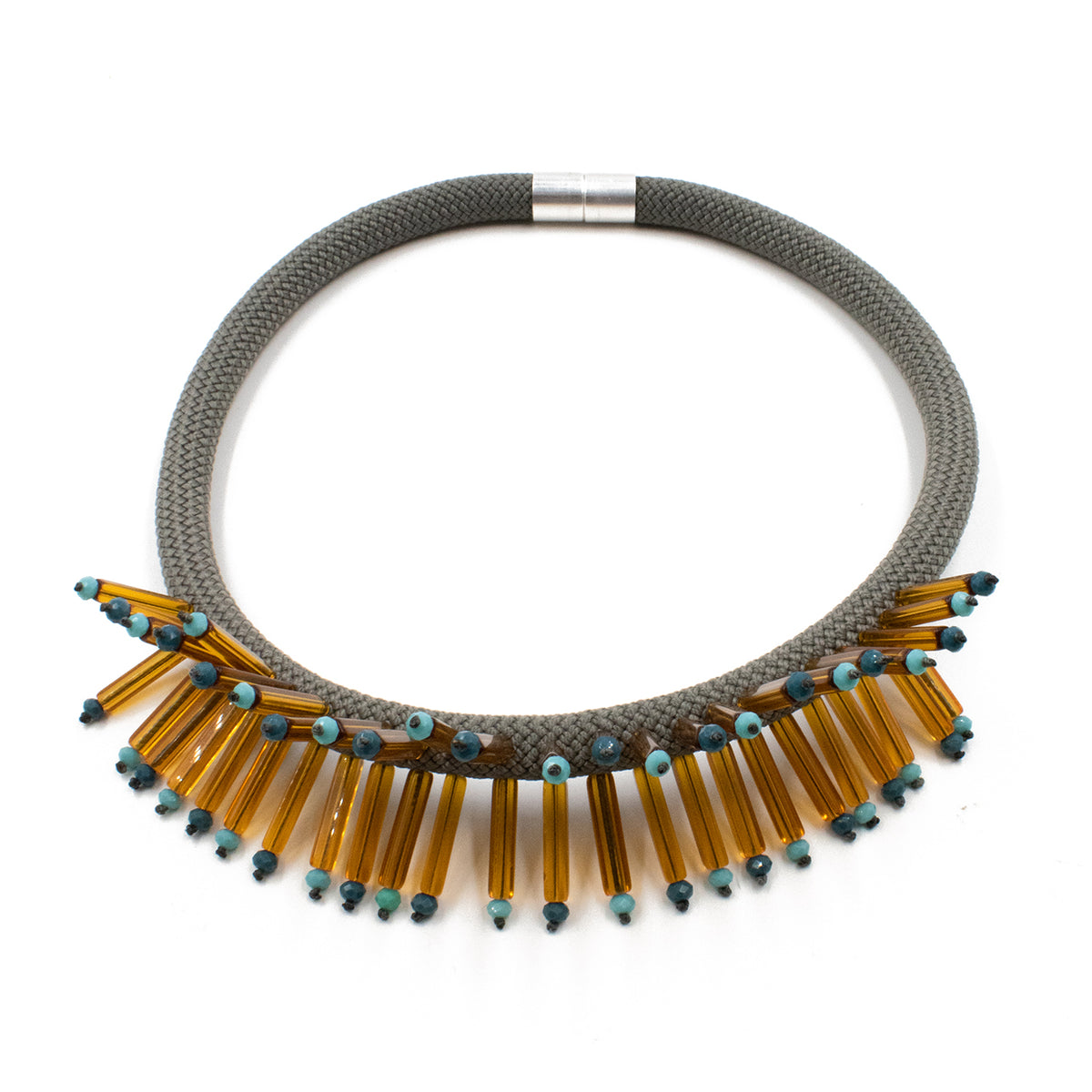 CB343 - Bead Rope Necklace in Tanmix