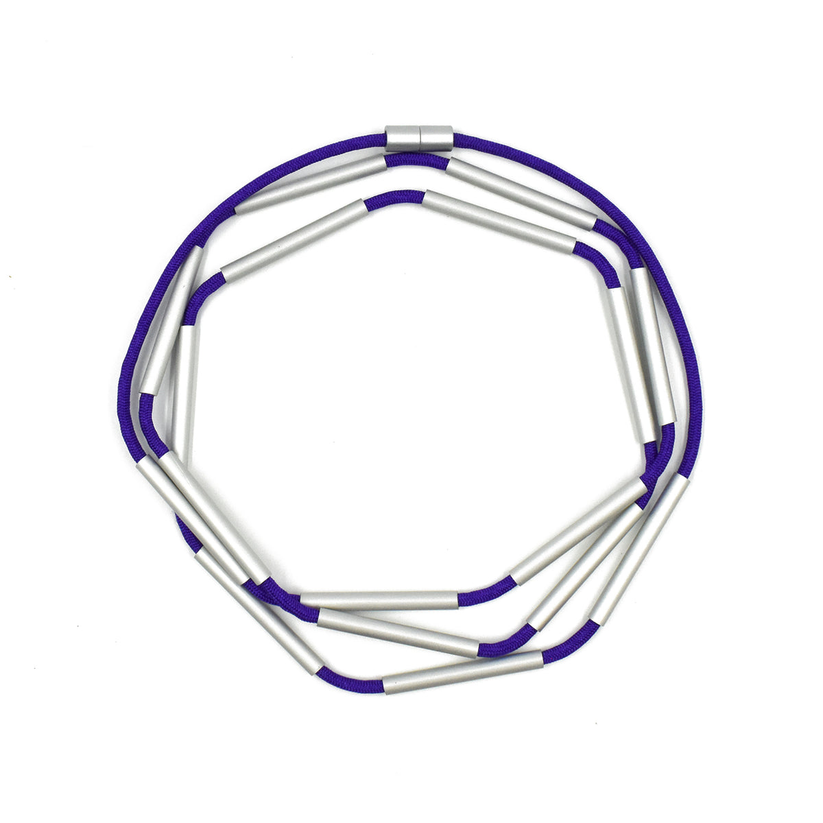 CB507 - Violet Purple Separated Bar Necklace