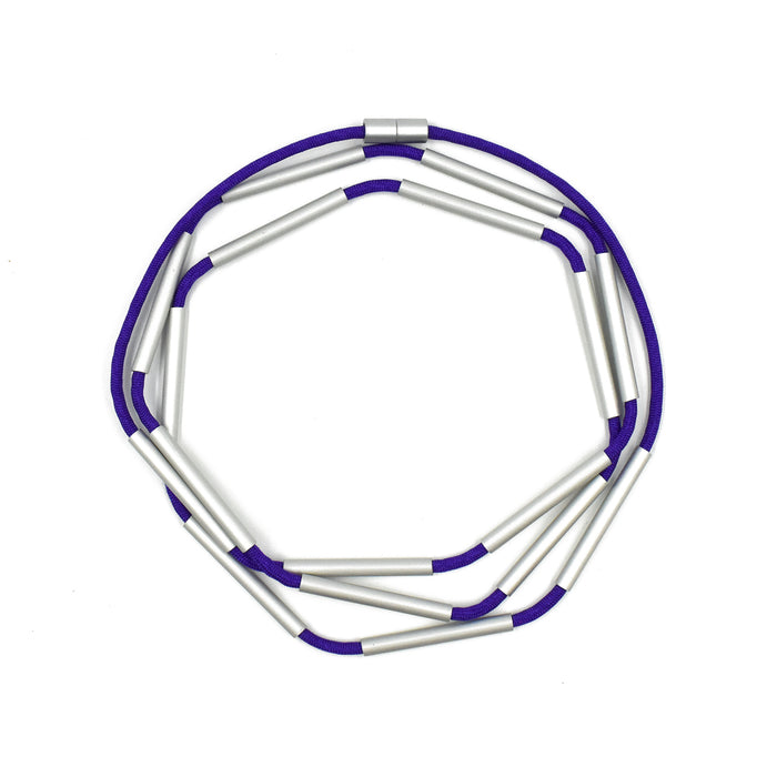 CB507 - Violet Purple Separated Bar Necklace